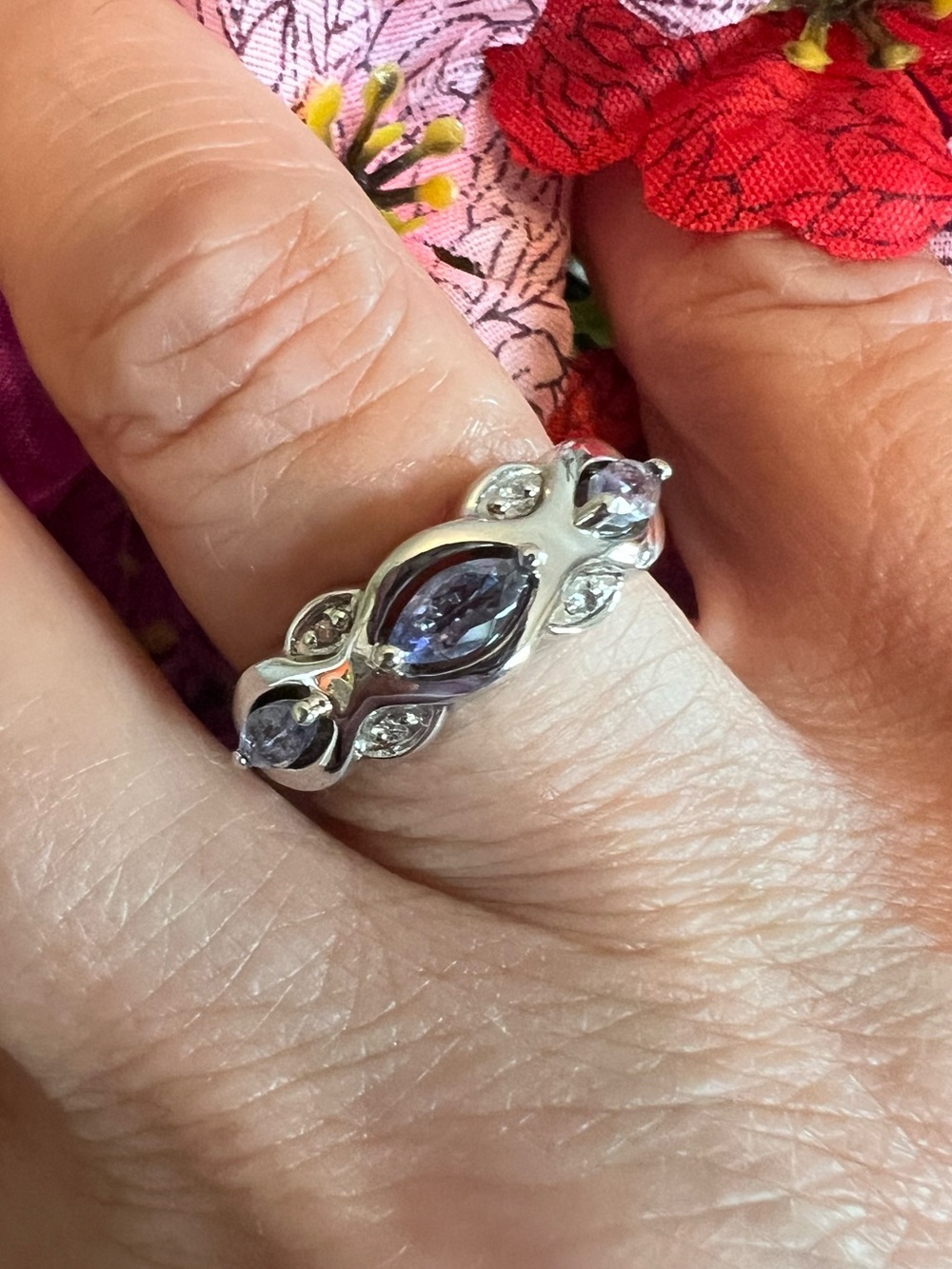 Sterling Silver Tanzanite Marquise Stone Ring
